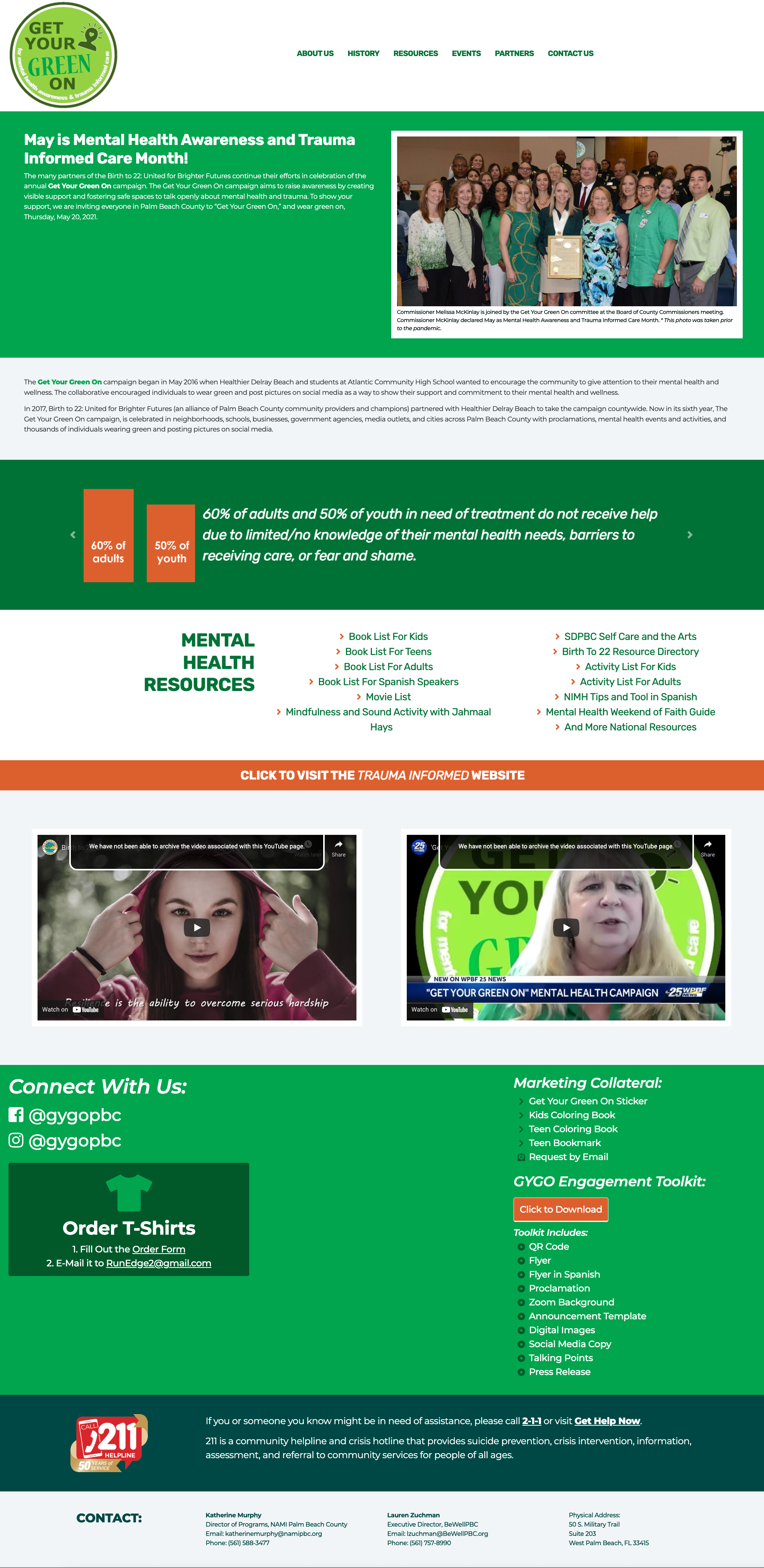 Get Your Green On Webpage