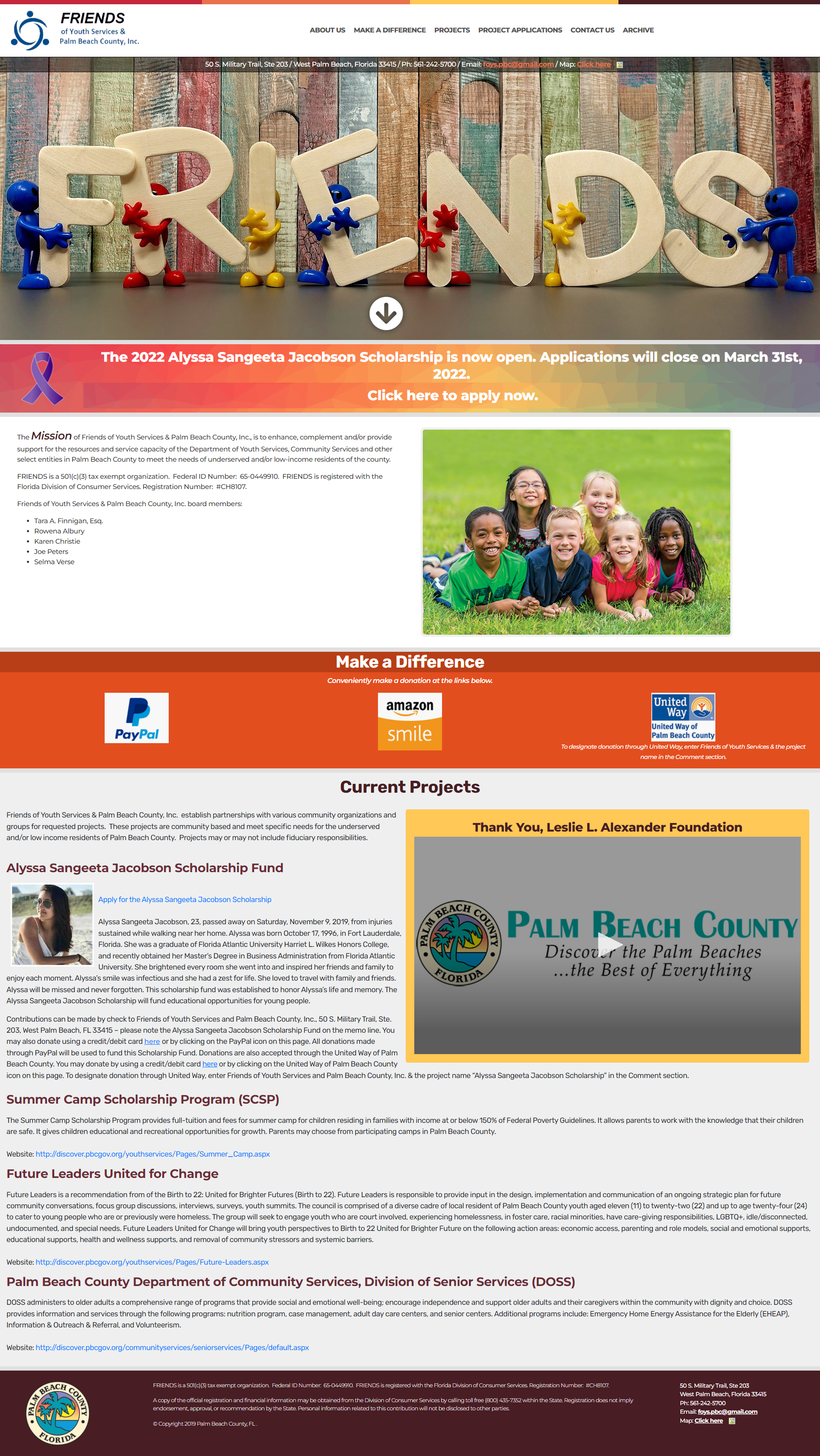 Friends of Youth Services Webpage