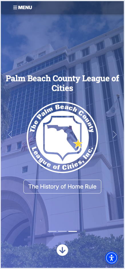 Palm Beach County League of Cities mobile front page